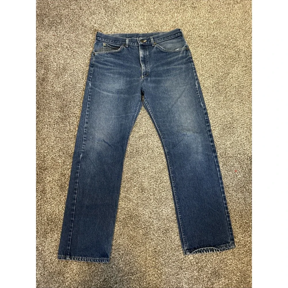 Vtg LL Bean Jeans 36x32 Denim Relaxed Straight Leg Union Made 80s